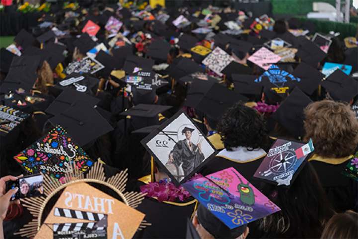 Decorated graduation caps